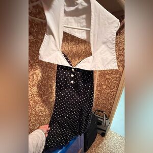 Hell Bunny black and white polka dot romper S small